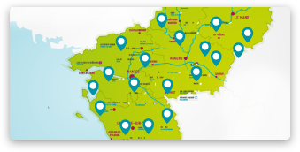 carte des entreprises bio en Pays de la Loire